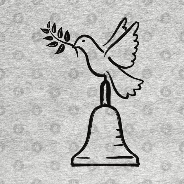 Peace Dove And Handbell black line variant by SubtleSplit